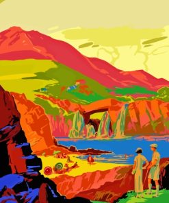 Colorful Vintage Mountain Diamond Painting