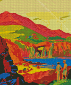 Colorful Vintage Mountain Diamond Painting