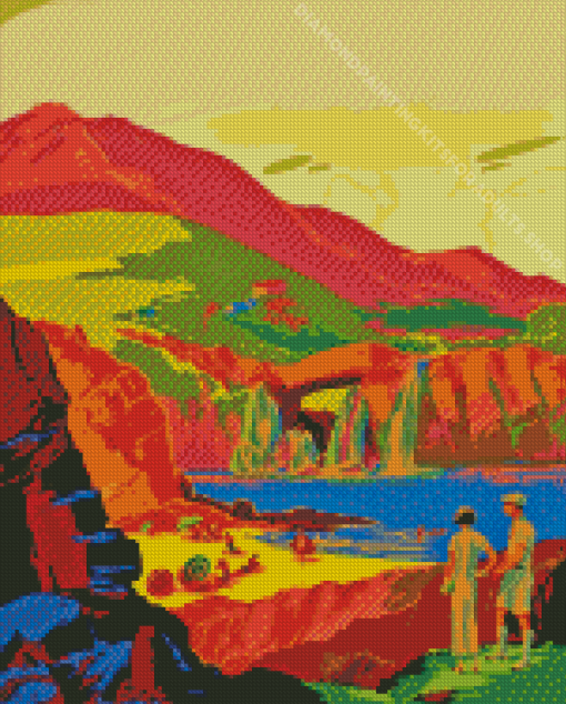 Colorful Vintage Mountain Diamond Painting