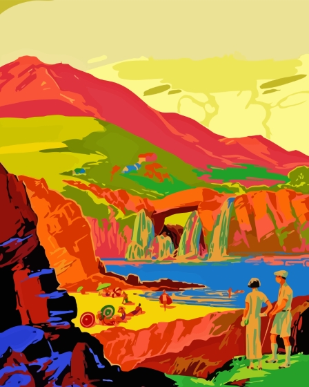 Colorful Vintage Mountain Diamond Painting