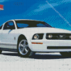 Cool White Ford Mustang Car Diamond Painting