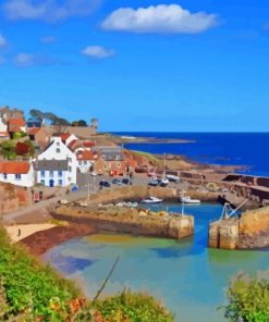 Crail Harbour Scotland Diamond Painting