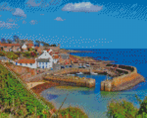 Crail Harbour Scotland Diamond Painting