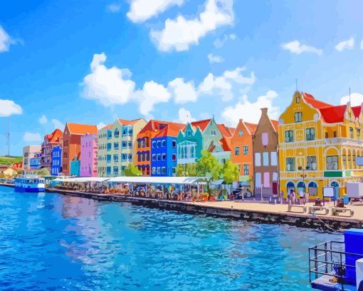 Curacao Buildings Diamond Painting