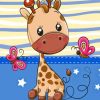 Cute Baby Giraffe With Butterflies Diamond Painting