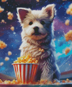 Cute Dog Popcorn Diamond Painting