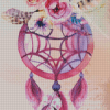 Floral Pink Dream Catcher Diamond Painting