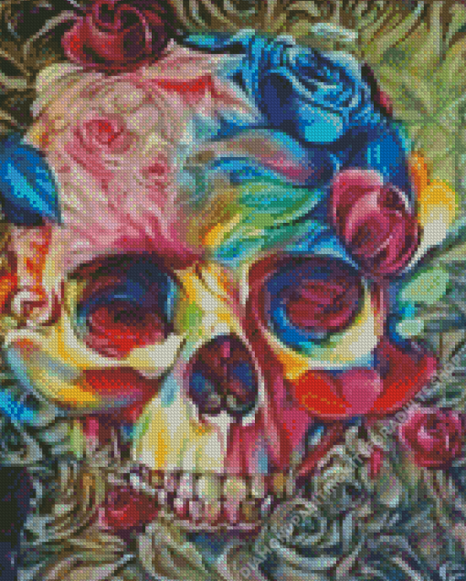 Floral Skull Art Diamond Painting