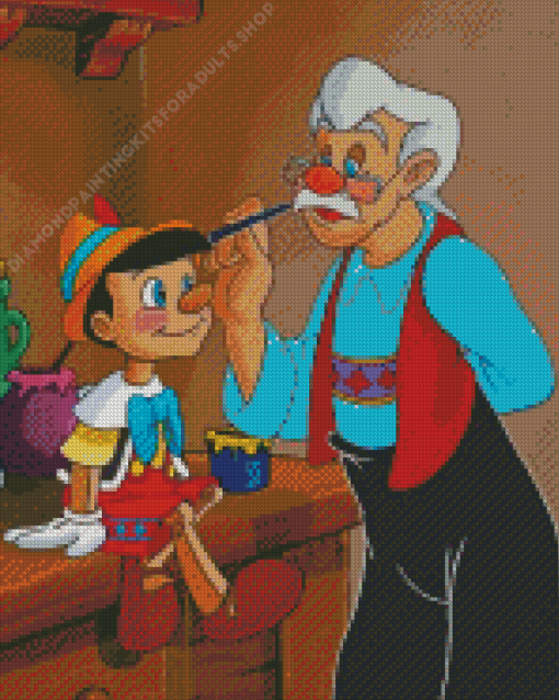 Geppetto And Pinocchio Diamond Painting