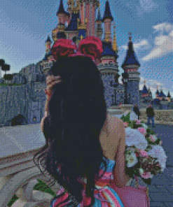 Girl in Disneyland Castle Diamond Painting