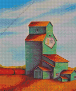 Grain Elevators Art Diamond Painting