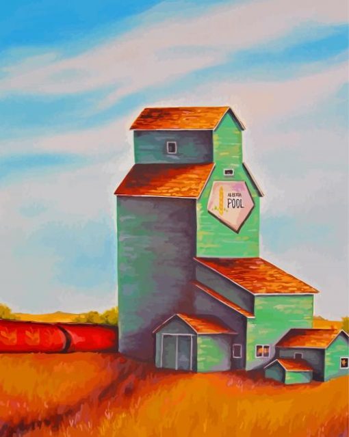 Grain Elevators Art Diamond Painting