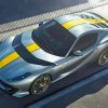 Gray Yellow Ferrari 812 Car Diamond Painting