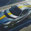 Gray Yellow Ferrari 812 Car Diamond Painting