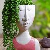 Green Plant In Pot Head Diamond Painting