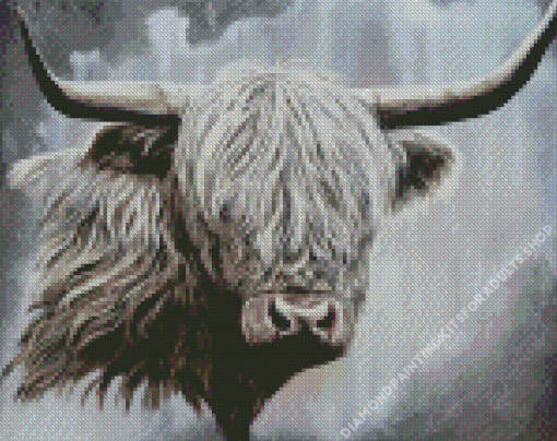 Grey Domestic Yak Art Diamond Painting