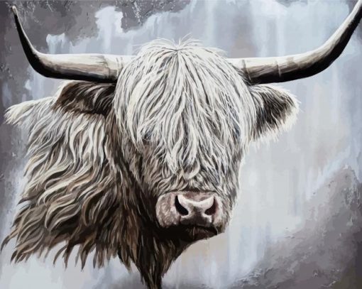 Grey Domestic Yak Art Diamond Painting