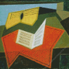 Guitar And Music Paper By Juan Gris Diamond Painting