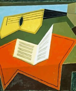 Guitar And Music Paper By Juan Gris Diamond Painting