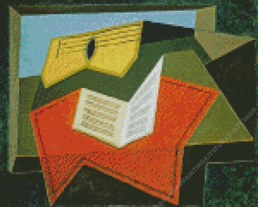 Guitar And Music Paper By Juan Gris Diamond Painting