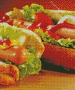 Hot Dog Sandwich Diamond Painting