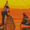 Inle Lake Fishing Myanmar Diamond Painting