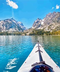 Kayaking In Jenny Lake Diamond Painting