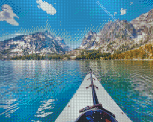 Kayaking In Jenny Lake Diamond Painting