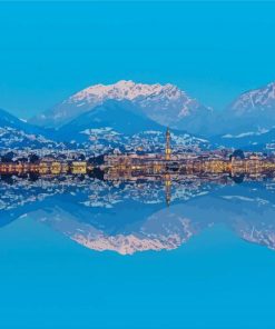 Lecco Italy Water Reflection Diamond Painting