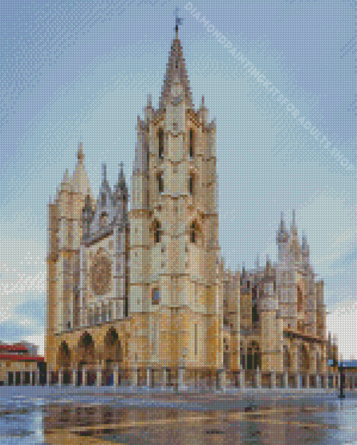 Leon Cathedral Spanish Church Diamond Painting