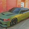 Matte Green Dodge Charger Diamond Painting