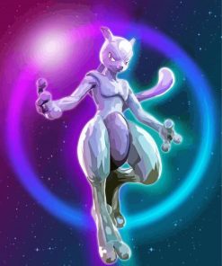 Mewtwo Species Art Diamond Painting