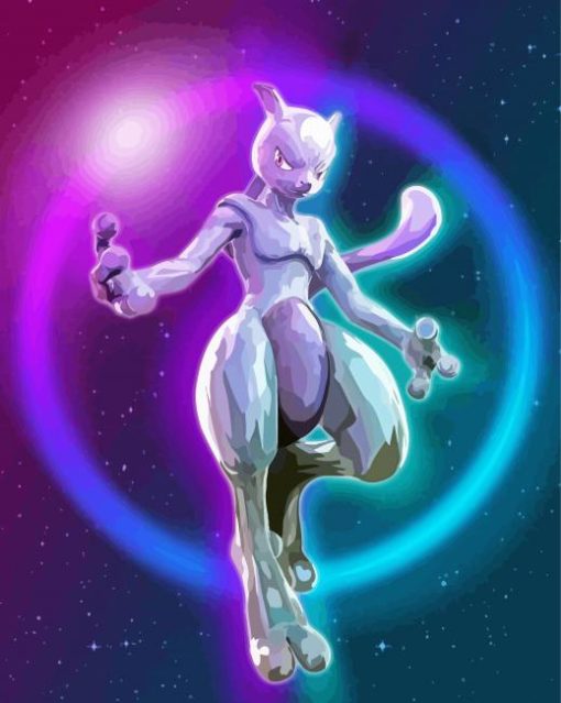 Mewtwo Species Art Diamond Painting