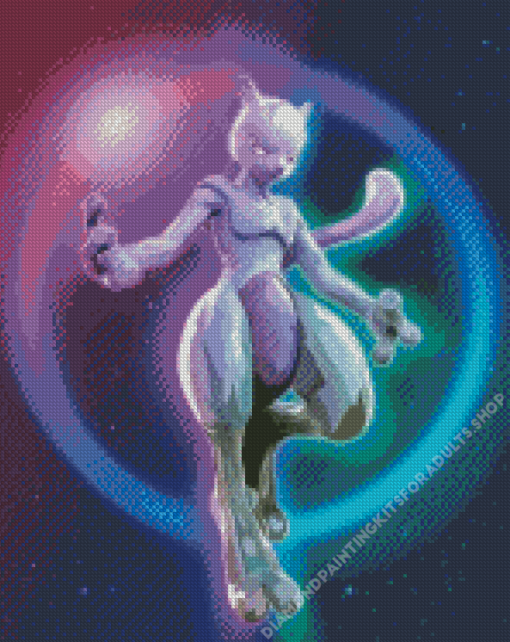 Mewtwo Species Art Diamond Painting