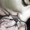 Monochrome Kissing Cat Diamond Painting