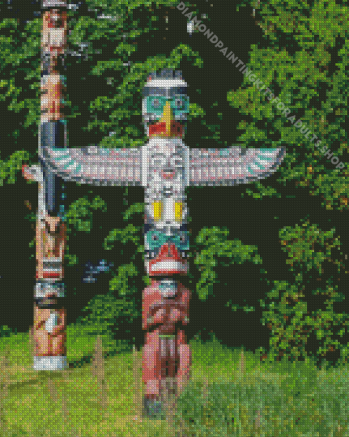 Native American Totem Poles Diamond Painting