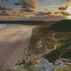 Oxwich Bay Beach Diamond Painting