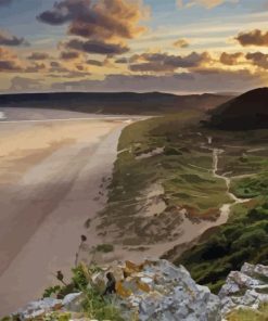 Oxwich Bay Beach Diamond Painting