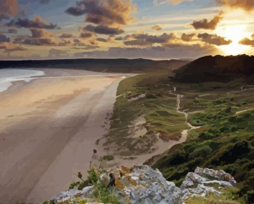 Oxwich Bay Beach Diamond Painting