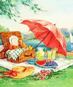 Picnic In The Park Near River Diamond Painting