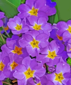 Purple Primroses Diamond Painting