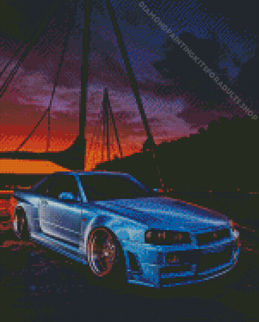 R34 Skyline GTR Car Diamond Painting