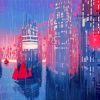 Rainy Night City Lights Diamond Painting