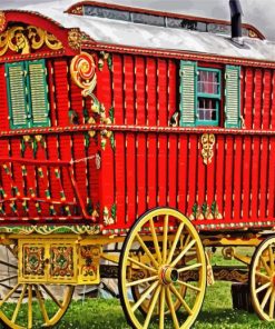 Red Gypsy Caravan Diamond Painting