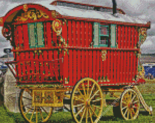 Red Gypsy Caravan Diamond Painting