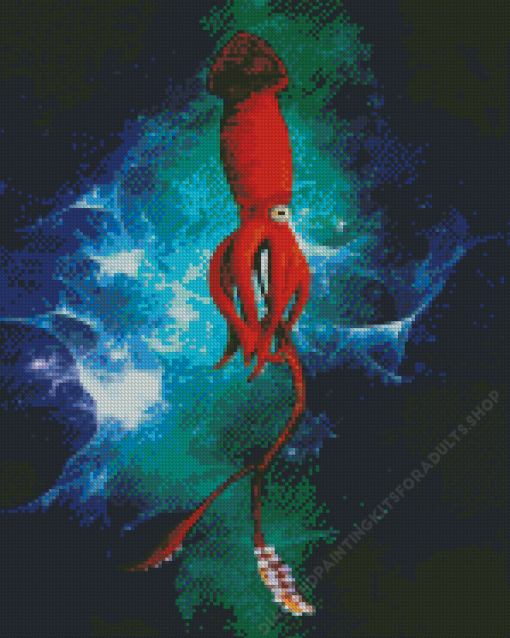 Red Sea Squid Diamond Painting