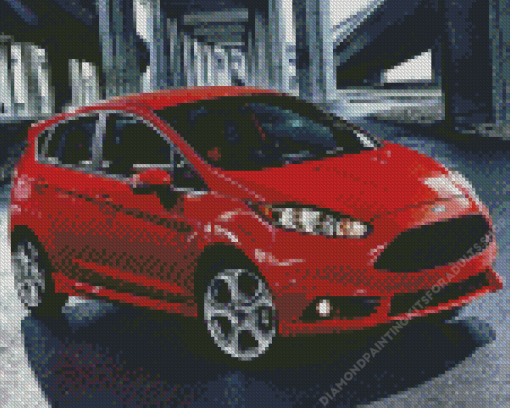 Red Ford Fiesta Diamond Painting