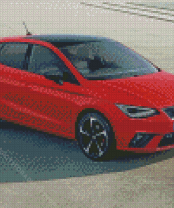 Red Ibiza Car Diamond Painting