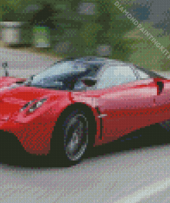 Red Pagani Huayra Car Diamond Painting