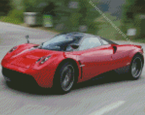 Red Pagani Huayra Car Diamond Painting